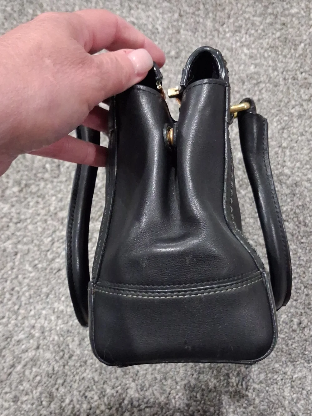 Coach Black Leather Satchel with Gold Hardware